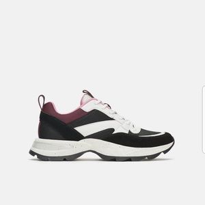 Zara Sneakers With Glitter Trim